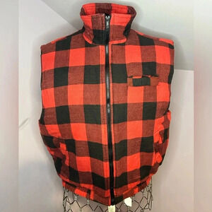 Ozark Trail, Vintage Plaid Flannel Zip Up Vest. Size Large.